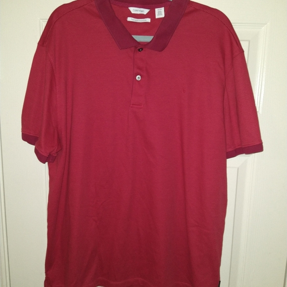 Calvin Klein Other - Calvin Klein The Liquid Touch Polo Red Short Sleeve Shirt Men's sz XXL.
